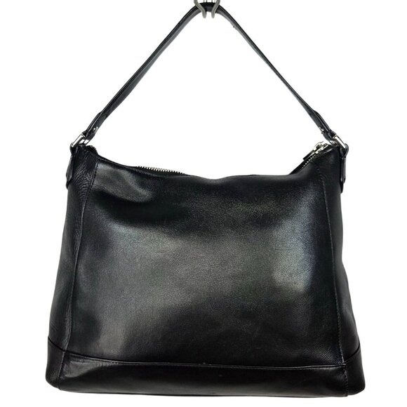 COACH 2014 Charlie Black Leather Kangaroo Pouch Hobo Shoulder Bag 29881 - Picture 2 of 11